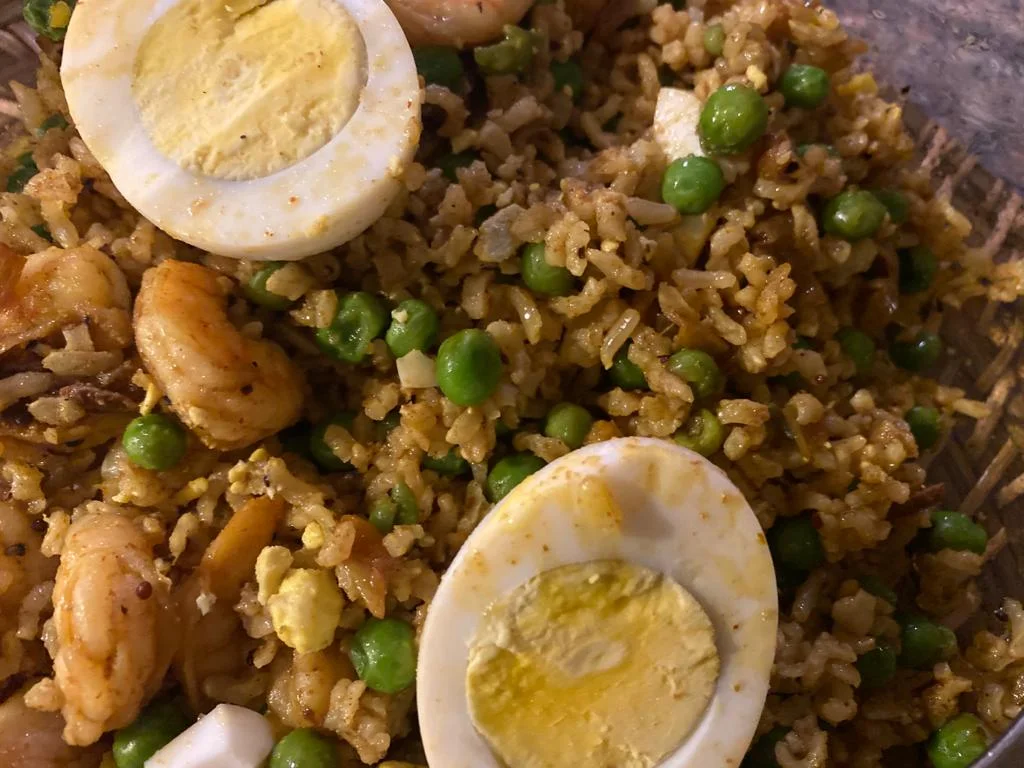 凯杰里（米饭和虾）或（米饭和烤南瓜）