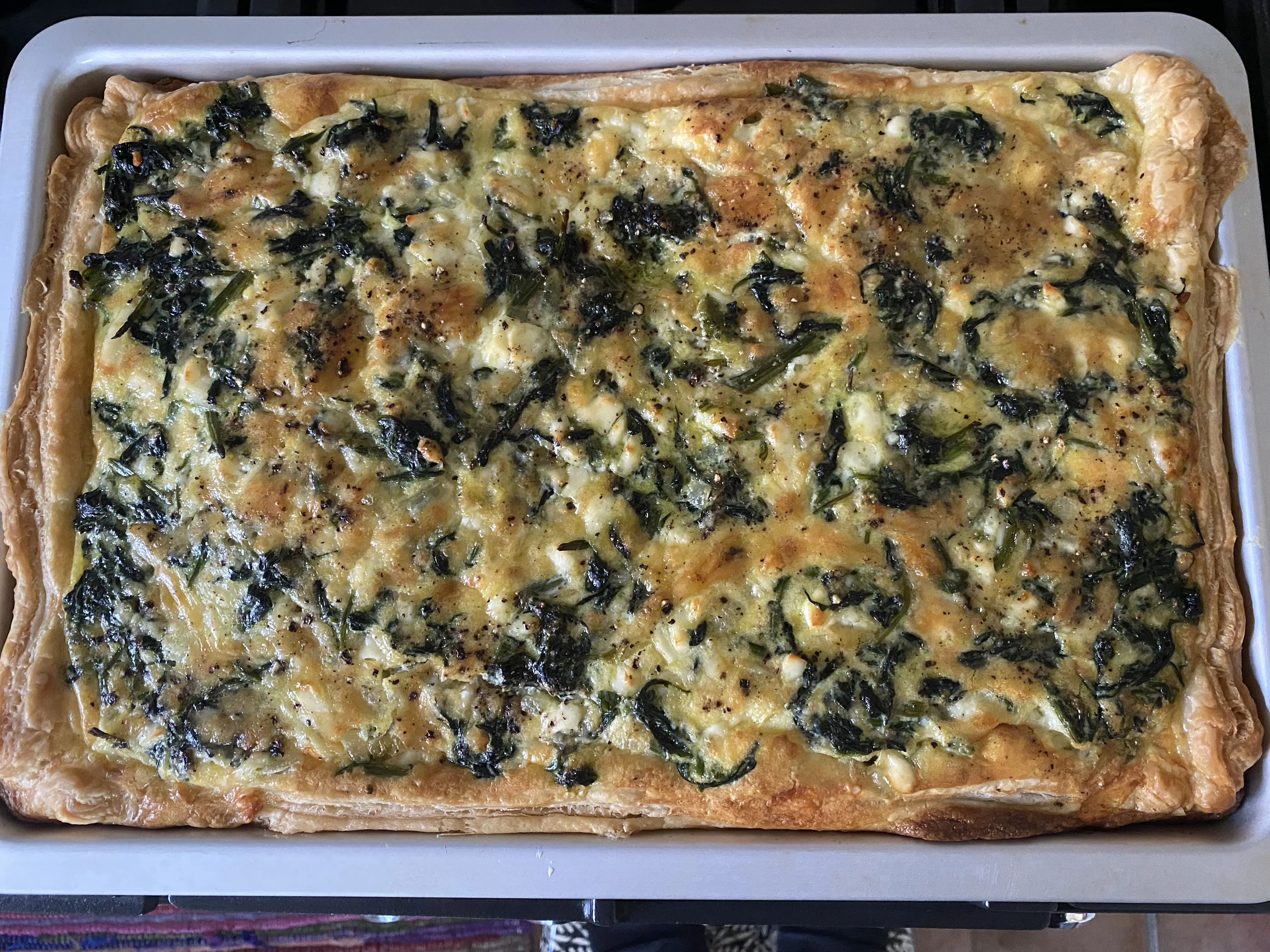 Spinat, Käse- und Blätterteig-Tarte